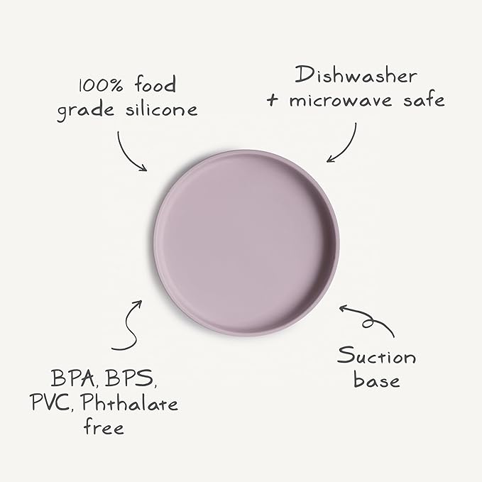 mushie Classic Silicone Suction Plate | BPA-Free Non-Slip Design (Shifting Sand)