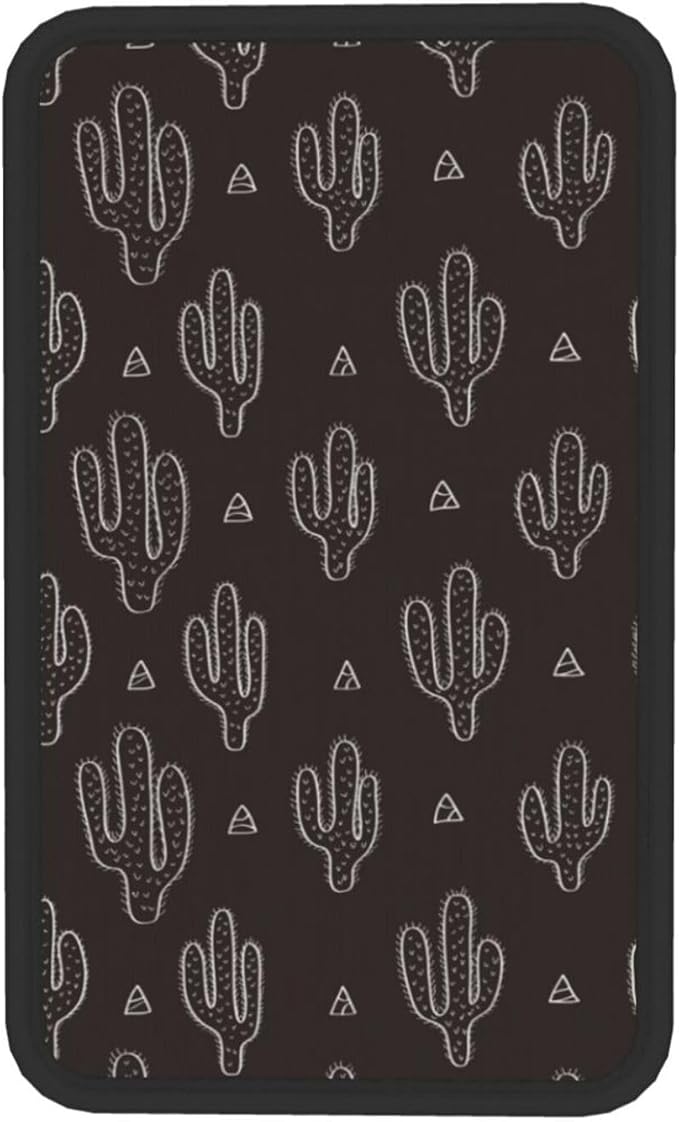 DORKEIXIA Black Cactus Fun Western Auto Center Console Armrest Pad Universal Car Center Console Cover Seat Box Cover for Sedan, Van, SUV, Truck Car Accessorie