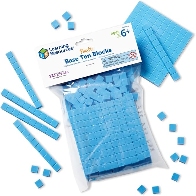 Learning Resources Base Ten Blocks Smart Pack, Early Childhood Math Skills, Ages 5+, Multicolor