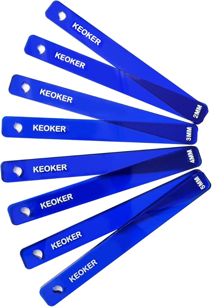 KEOKER Polymer Clay Depth Guide Set, 4 Size for Polymer Clay Thickness,Thickness Rolling Gauge, Roller Depth Guide, Depth Guide Polymer Clay