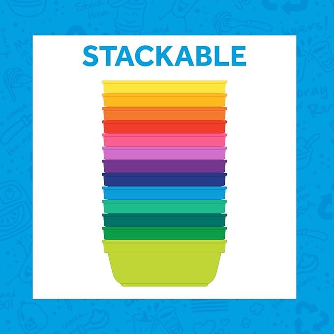 Re-Play Made in USA 12 Oz. Reusable Plastic Bowls, Pack of 3 With 3 Lids - Dishwasher and Microwave Safe Bowls with Lids for Everyday Dining - Toddler Bowl Set 5.75" x 5.75" x 2", Princess