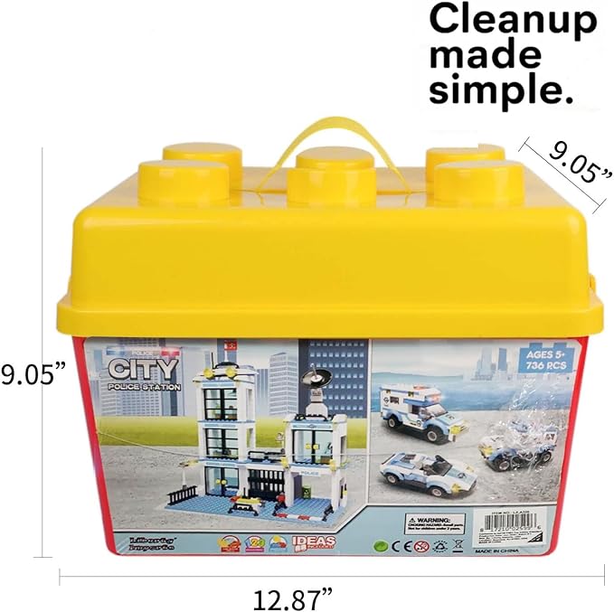 Liberty Imports 736 Pieces City Police Station & Car Building Blocks Set, with 3 Police Cars Toy, Cop Patrol Car, Prison Car, Construction Toy Building Bricks Kit, Gift for Boys Girls 6-12