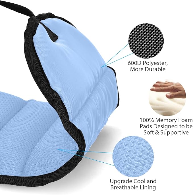 Airplane Footrest Made with Premium Memory Foam - Airplane Travel Foot Hammock, No Clashing Foot Hammock & Portable Plane Leg Rest, Provides Relaxation and Comfortable for Long Flight