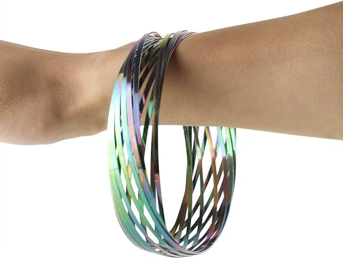 Flow Ring Kinetic 3D Spring Toy DE Kinetic Educational Magic Spring Toy for Kids and Adults Creative Gift(Color)