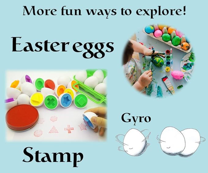 Beakabao 12pcs Color and Shape Matching Egg Set Montessori Toddler Education Classification Toys for Fine Motor Skills of The Fingers Muscles, Preschool Children Smart Puzzles Easter Gifts (Blue)