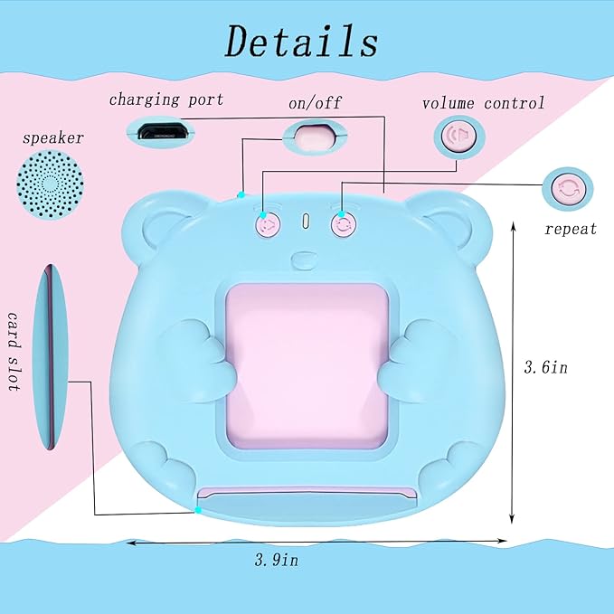 Talking Flash Cards Educational Toys for 1-6 Years Old Boys Girls, Toddlers Learning Toys Electronic Interactive Toys, Preschool Montessori Toys Christmas Birthday Gift(510 Words New Blue)