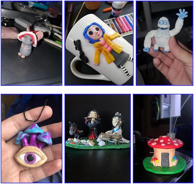 CiaraQ Polymer Clay Starter Kit with Sculpting Tools, 50 Colors Oven Bake Modeling Clay for Kids and Beginners