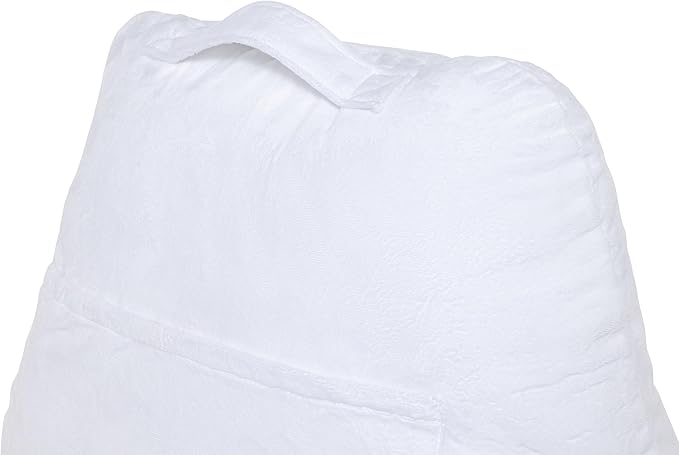 Husband Pillow White, Original Reading Pillow in Bed Rest Chair, Shredded Memory Foam Large Lounge Cushion Adult Backrest with Arms, Comfy Back Support for Sit Sitting Up, Washable/Removable Cover