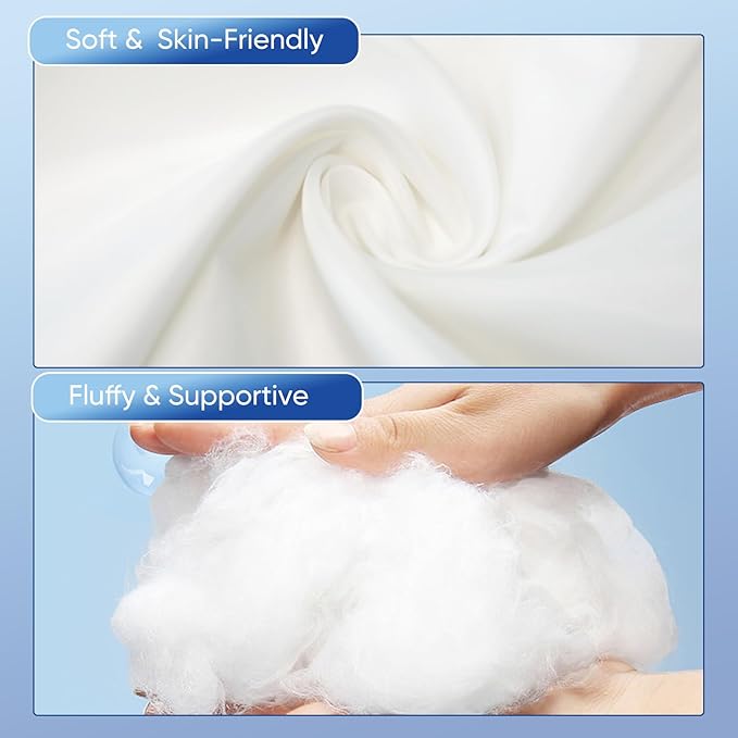 MINUPWELL Knee Pillow for Side Sleepers, 5" Leg Pillow for Side Sleeping, 100% Cotton Fabric Pillow for Between Knees While Sleeping - High Support Alternative for Relieving Leg, Back, and Knee Pain