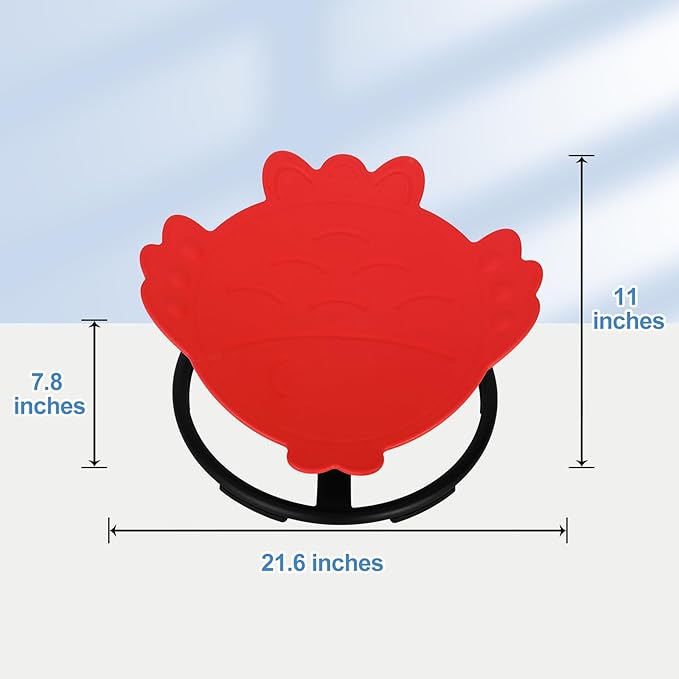 Autism Kids Swivel Chair, Sensory Toy Chair, Carousel Spin Sensory Chair for Kids, Training Body Coordination, Kids Spinning Chair (Red)