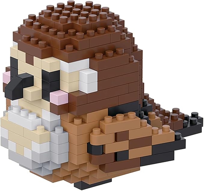 Birds Building Blocks for Adults Mini Building Blocks Birds Building Bricks Toy Micro Block Building Set Gift for Kids and Adults-263 PCS(Sparrow)