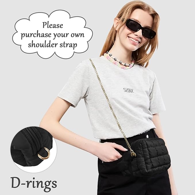 Puffer Quilted Makeup Bag Cosmetic Bags,Puffy Travel Toiletry Pouch for Women,Cute Checkered Zipper Bag Travel Essential,Portable Aesthetic Make up Organizer Bag for Gifts Work Daily(Black,M)