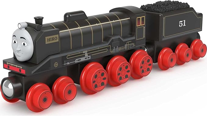 Thomas & Friends Wooden Railway Toy Train Hiro Push-Along Wood Engine & Coal Car for Toddlers & Preschool Kids Ages 2+ Years (Amazon Exclusive)
