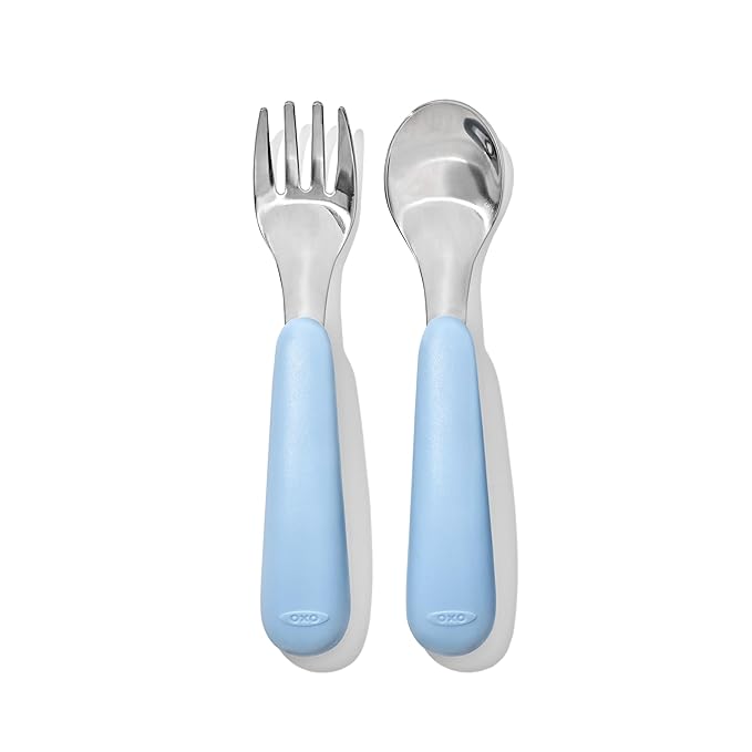 OXO Tot On-The-Go Fork and Spoon Set - Dusk