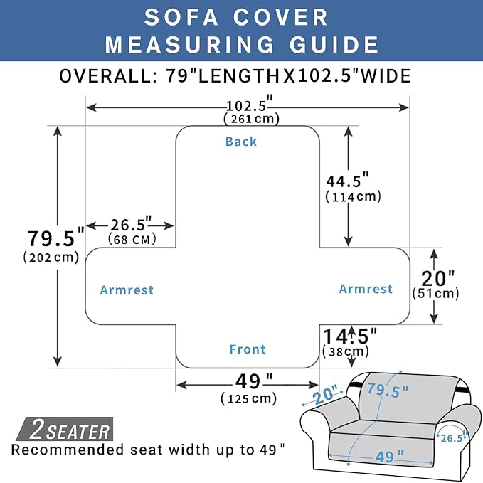 XINEAGE Loveseat Sofa Cover Waterproof Couch Covers for 2 Cushion Couch, Soft Washable Slipcover with Pockets & Non-Slip Elastic Straps, Thick Furniture Protector (Loveseat, Coffee)