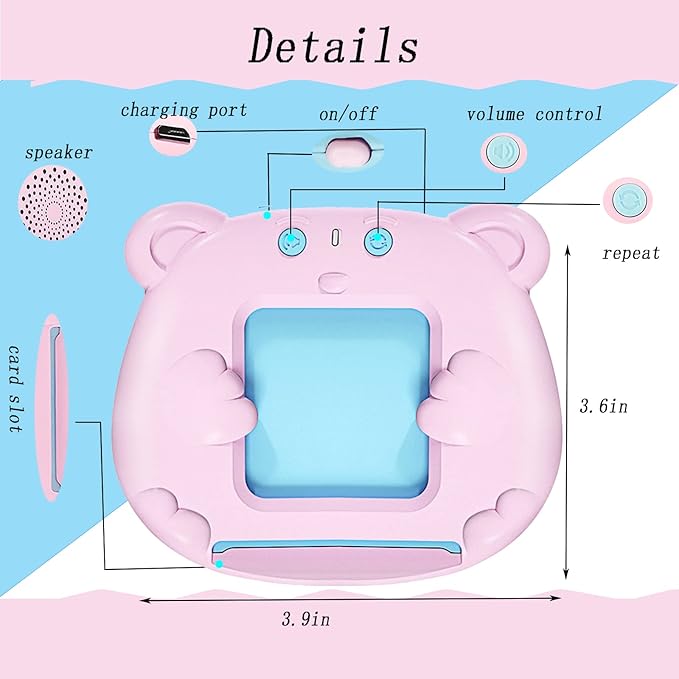 Talking Flash Cards Learning Toys for Toddlers 1-6 Years Old, Preschool Montessori Toys, Speech Therapy Toys Pocket Vocabulary Toy Autism Toys Gifts for Kids, Boys Girls(510 Words New Pink)