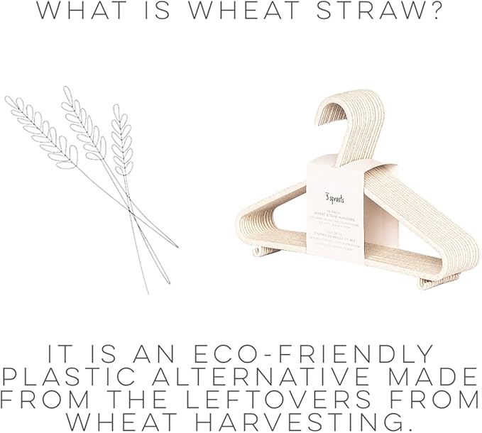 3 Sprouts Sustainable Wheat Straw Plastic Toddler & Kids Hangers β Pack of 30 Infant Baby Clothes Hangers for Closet Organization β Small Children's Hanger for Nursery - Speckled Gray