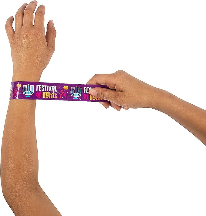 Fun Express Hanukkah Slap Bracelets - Jewelry - 12 Pieces