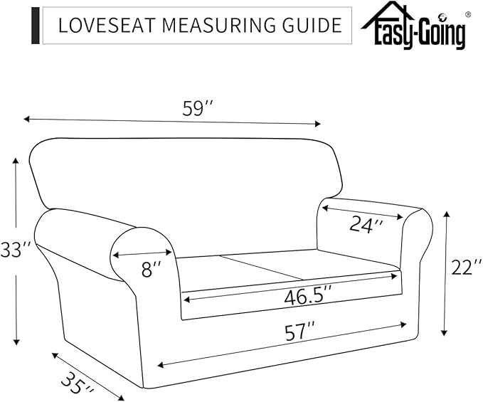 Easy-Going Sofa Slipcover Loveseat Cover Waterproof Couch Cover Washable Sofa Cover for 2 Cushion Couch Non-Slip Fabric Furniture Protector with Pocket for Pets Kids Dog Cat (Loveseat, Wine)