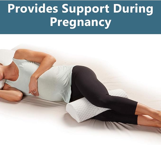 ComfiLife Knee Pillow for Back Sleeping – 100% Memory Foam Bolster Pillow for Legs – Under Knee Pillow for Sleeping on Back – Leg & Hip Pain Relief for Side Sleepers – Half Moon Pillow