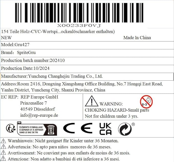 154 PCS Wooden CVC Word Spelling Game, Short Vowel Spelling Flashcards Sight Words Flash Cards Montessori Early Educational Toys for Preschool Kindergarten (5 Dry Erase Marker Included)