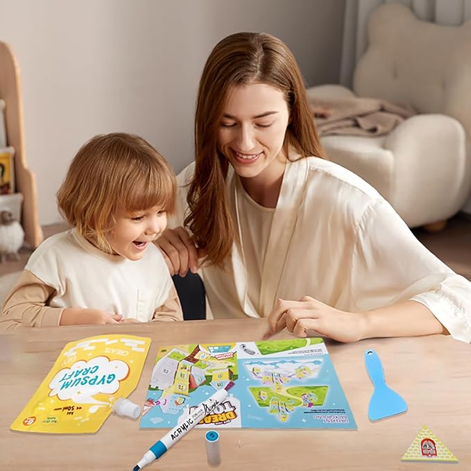 Arts and Crafts for Kids Ages 6-12, Build Color Your Own House, Painting Kit for Girl, Educational Toy Christmas Birthday Gift for Boys Girls