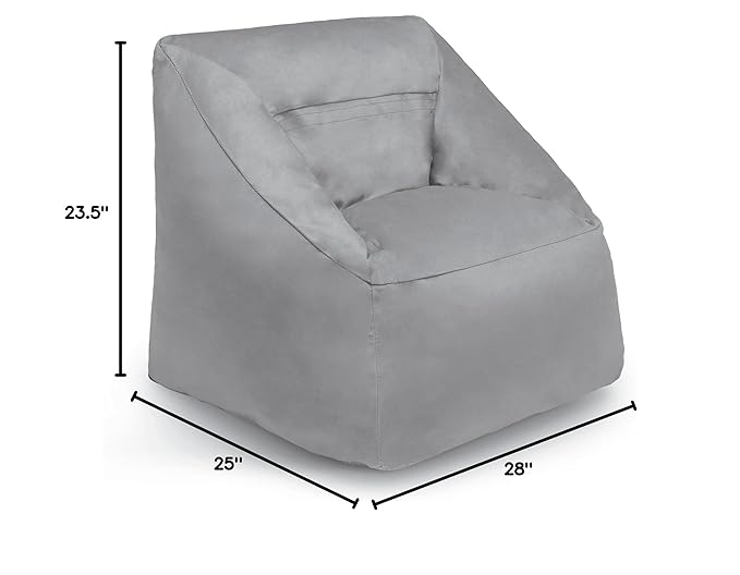 Delta Children Cozee Cube Chair, Kid Size (For Kids Up To 10 Years Old), Alloy