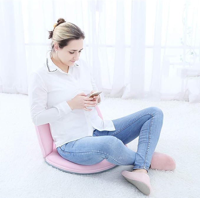 Floor Chair Floor Cushion Folding Padded Gaming Chair Adjustable 5-Position Floor Seat with Back Support for Kids Adult Great for Gaming Reading Meditating