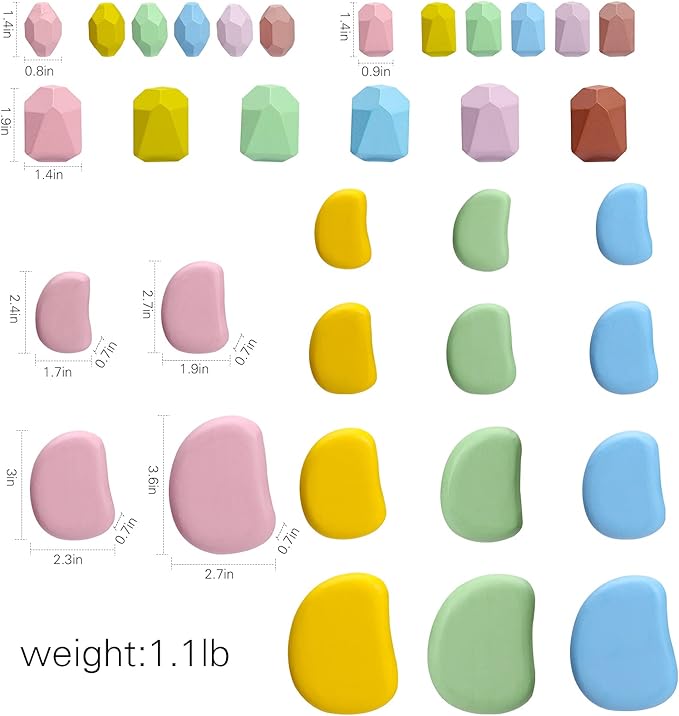 OESSUF 34PCs Stacking Rocks Balancing Stacking Stones Wooden Stacking Toys Wooden Stone Stacking Game for Toddler Wood Sorting Montessori Stacking Rocks for Kids