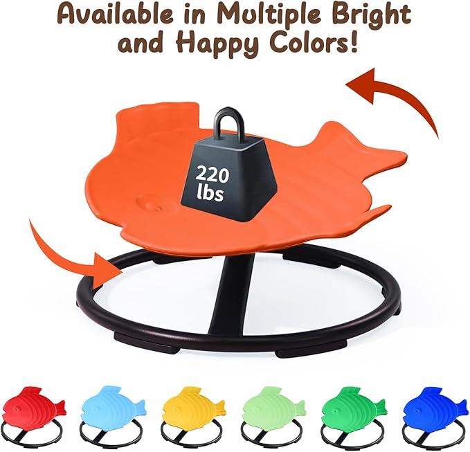 Autism Sensory Products Kids Swivel Chair Spinning Seat for Kids Sensory Sit and Spin Toys for Kids 5-7 Sensory Spinning Chair for Autistic Kids Outdoor Indoor Play
