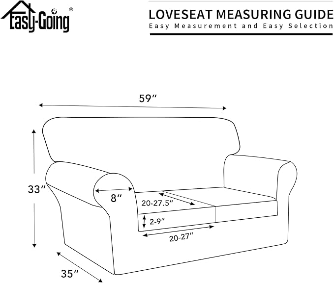 Easy-Going 100% Dual Waterproof Loveseat Cover Stretch Soft Couch Cover for Dogs, Sofa Slipcover for 2 Separate Cushion Couch Leakproof Furniture Protector for Kids, Pets Christmas Red