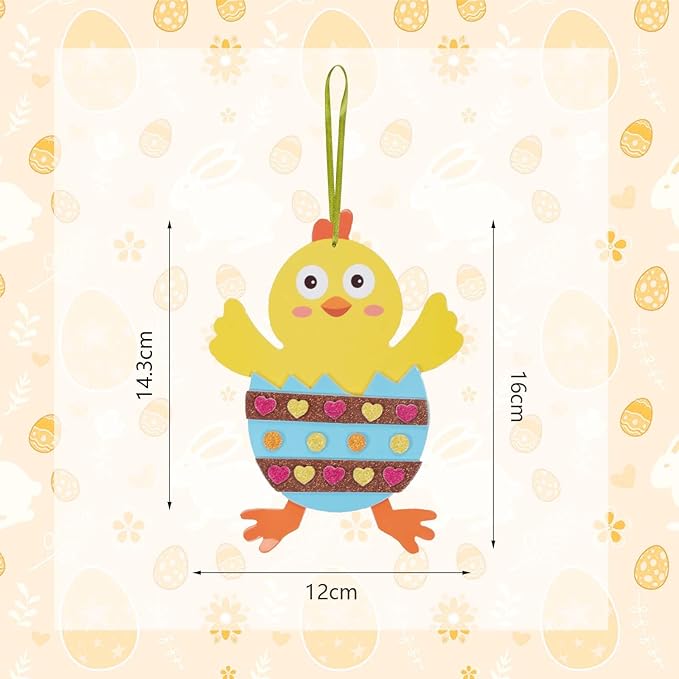 Fennoral 12 Pack Easter Craft for Kids Make You Own Easter Chick Foam Stickers Ornament DIY Easter Arts and Crafts for Preschool Easter Art Project Easter Decoration