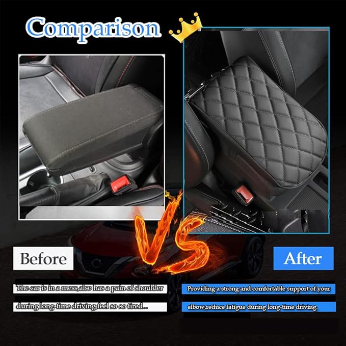 DURASIKO Car Center Console Pad,Memory Foam Car Armrest Cushion,Auto Armrest Pad,Knitted Corrugated Design,Great for Long-time Driving,Universal Car Armrest Seat Box Cover Protector for Most Vehicles