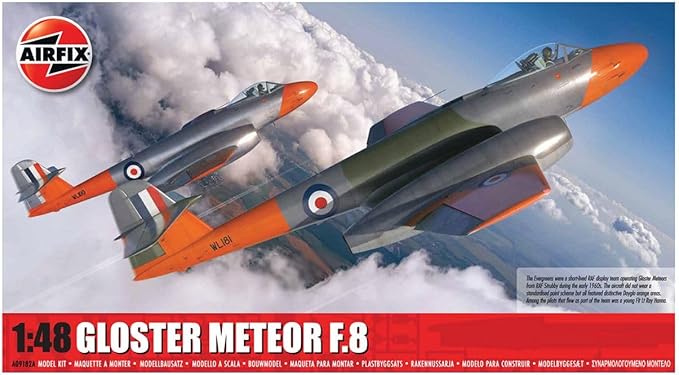 Airfix Model Airplane Kit Gift Set - A09182A Gloster Meteor F.8, Plastic Plane Model Kits for Adults & Kids 14+, Skill Level 3, 1:48 Scale WW2 Military Aircraft Models - Real Aeroplane Models