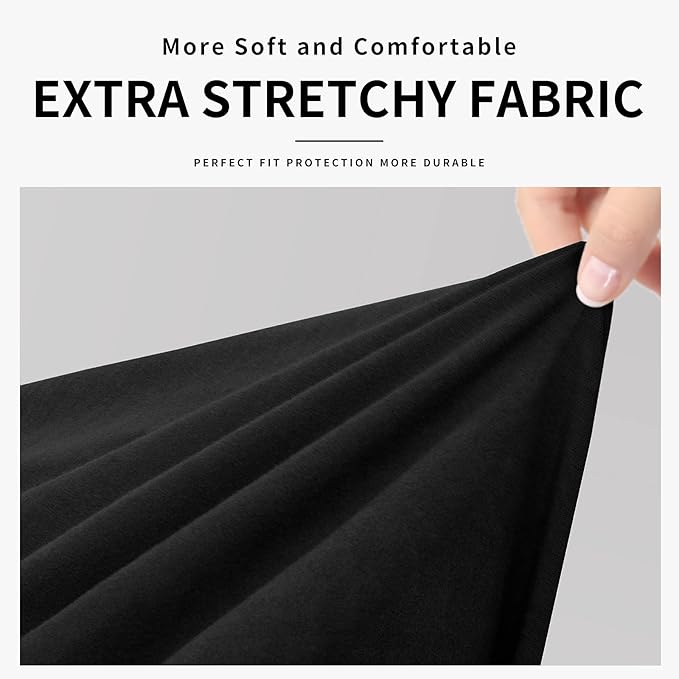 Easy-Going 100% Dual Waterproof Oversized Cover Stretch Soft Couch Cover for Dogs, Sofa Slipcover for 3 Separate Cushion Couch Leakproof Furniture Protector for Kids, Pets Black