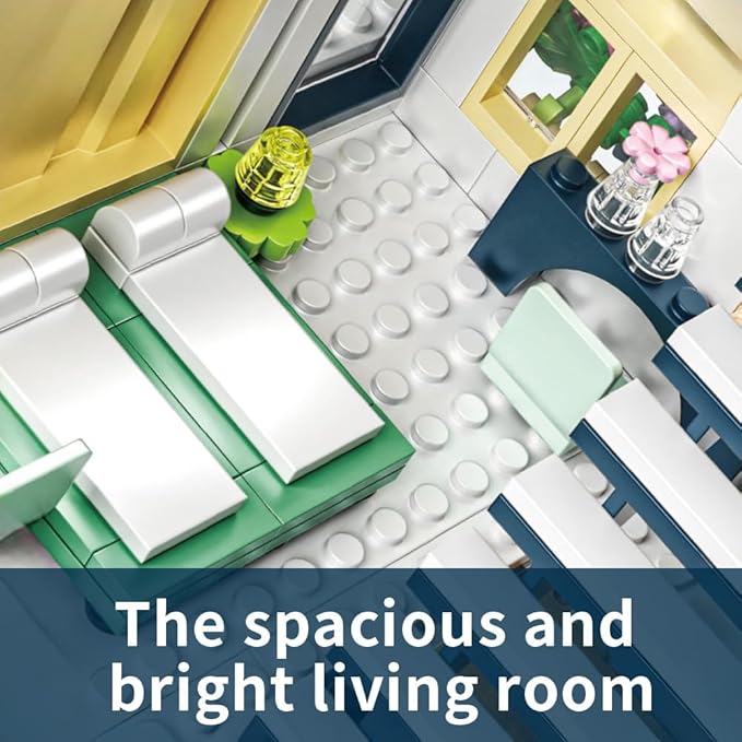 City Garden Hotel Building Blocks Sets with LED,998pcs Mini Bricks Toys Gift for Adult Kids Teen 14+ (Not Compatible with Lego)