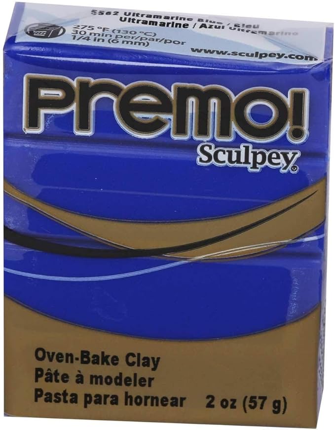 Sculpey Premo™ Polymer Oven-Bake Clay, Fluorescent Yellow, Non Toxic, 2 oz. bar, Great for jewelry making, holiday, DIY, mixed media and more. Premium clay perfect for clayers and artists.