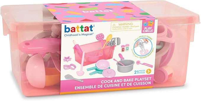 Battat- Play Circle- Cooking & Baking Kit – Kitchen Toys – Chef Tools -Pretend Play – 3 years + (21 Pcs)