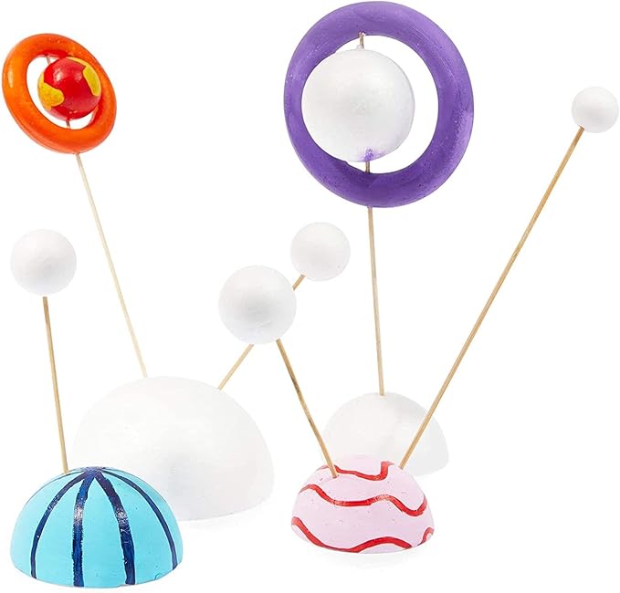 Bright Creations Solar System Kit School Project for Kids with Foam Balls and Bamboo Sticks (22 Pieces)