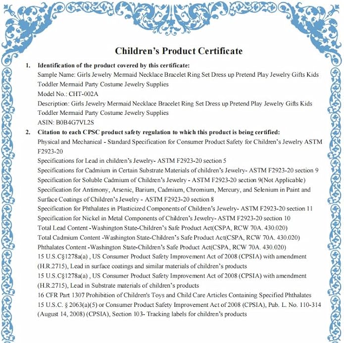 Girls Jewelry Mermaid Necklace Bracelet Ring Set Dress up Pretend Play Jewelry Gifts Kids Toddler Mermaid Party Costume Jewelry Supplies