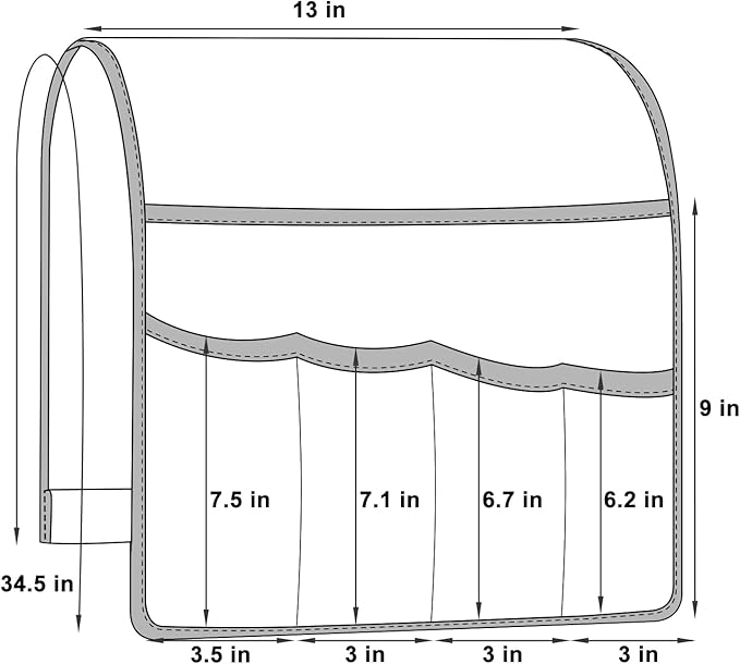 Armchair Caddy Couch Caddy Organizer Remote Control Holder Non-Slip Sofa Armrest Organize with 5 Pockets for Cell Phone TV Remote Control Magazines (RED)