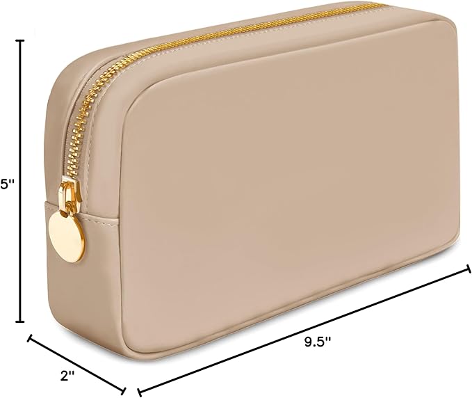 DANCOUR Nylon Makeup Bags for Women Large Preppy Travel Toiletry Pouch Cosmetic Bag Makeup Organizer