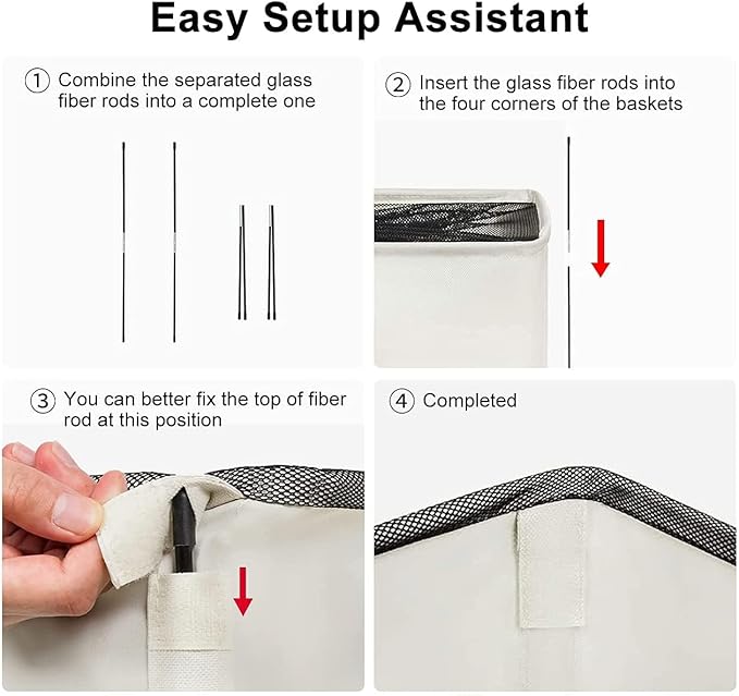 ZERO JET LAG Slim Laundry Hamper With Handles Collapsible Laundry Basket Thin Dirty Clothes Basket Narrow Laundry Bag Foldable Dirty Clothes Hamper 45L (23 inches,Beige)