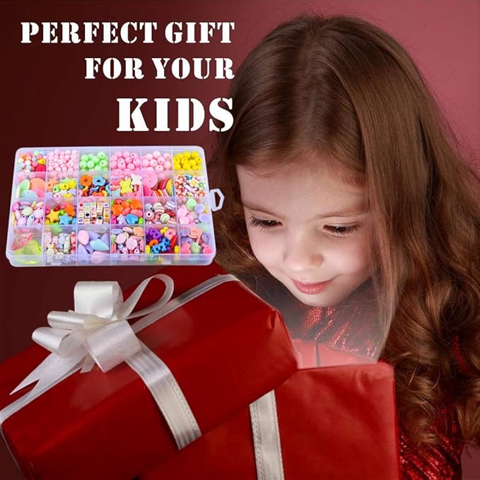 Bracelet Making Kit for Girls 4-6-7-12: Gift for 6 7 8 9 Year Old Girls Charm Jewelry Making Kit for Girls 4-6-10 Year Old, Loom Bracelet Kit Girl Necklace Making Craft Beads Kits for Kids Ages 4-8