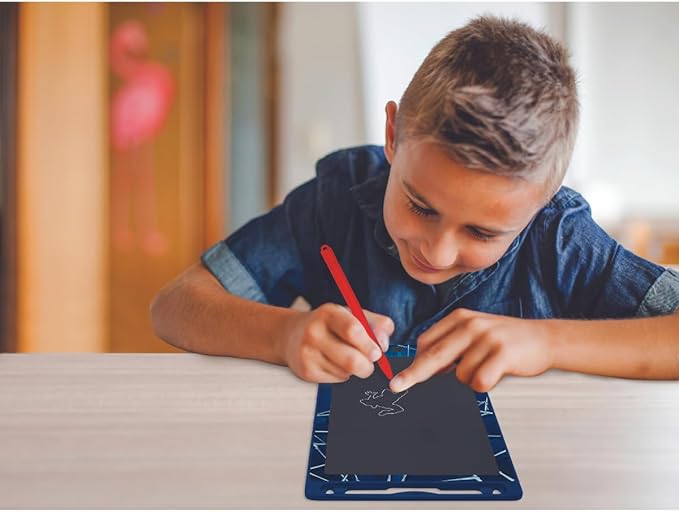 Lexibook, Spider-Man, Magic Slate, Artistic and Creative Toy for Girls and Boys, Multicoloured Drawings, 11" Screen, Includes 1 Stylus and 6 Stencils, Blue, CRT10SP