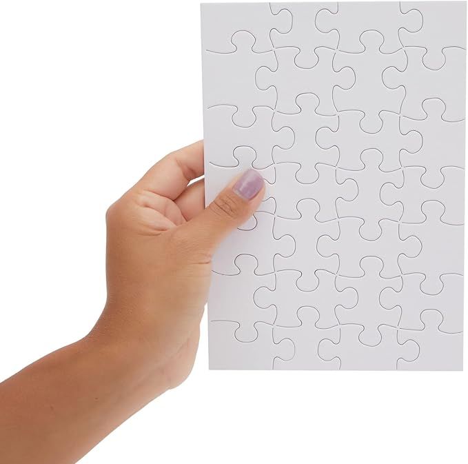 Juvale 48 Sheets Blank Puzzles to Draw On Bulk – 6x8 inch Make Your Own Jigsaw Puzzle for Kids Crafts Projects (28 Pieces Each)