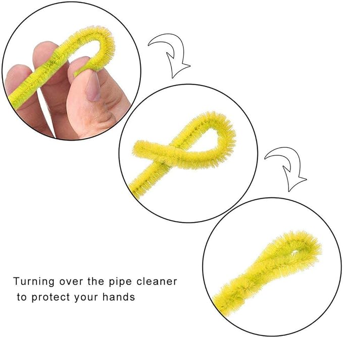 1,000 Pipe Cleaners in 20 Colors Pipe Cleaners Value Pack of Multicolor Chenille Stems for DIY Arts and Craft Projects and Decorations - 6 mm x 12 inch