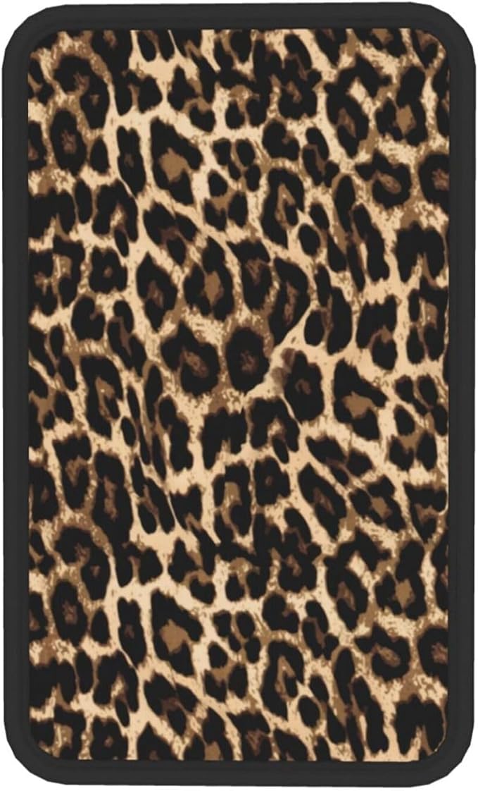 DORKEIXIA Leopard Cheetah Print African Animal Hunting Auto Center Console Armrest Pad Universal Car Center Console Cover Seat Box Cover for Sedan, Van, SUV, Truck Car Accessorie