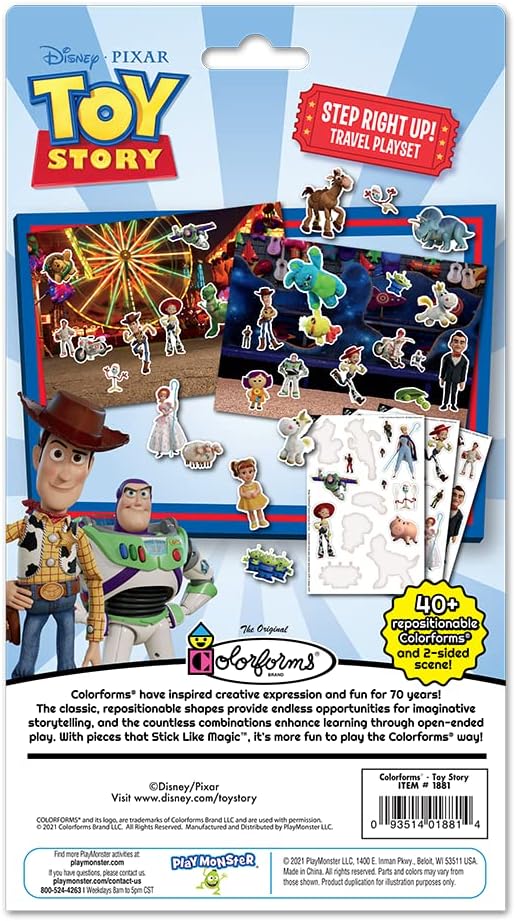 Colorforms Travel Set, Stickers for Kids – Toy Story Stickers, Arts and Crafts, Reusable Sticker Book, Kids Stickers, Toddler Crafts, Stickers for Boys, Girls, Arts & Crafts, Craft Supplies, Ages 3+