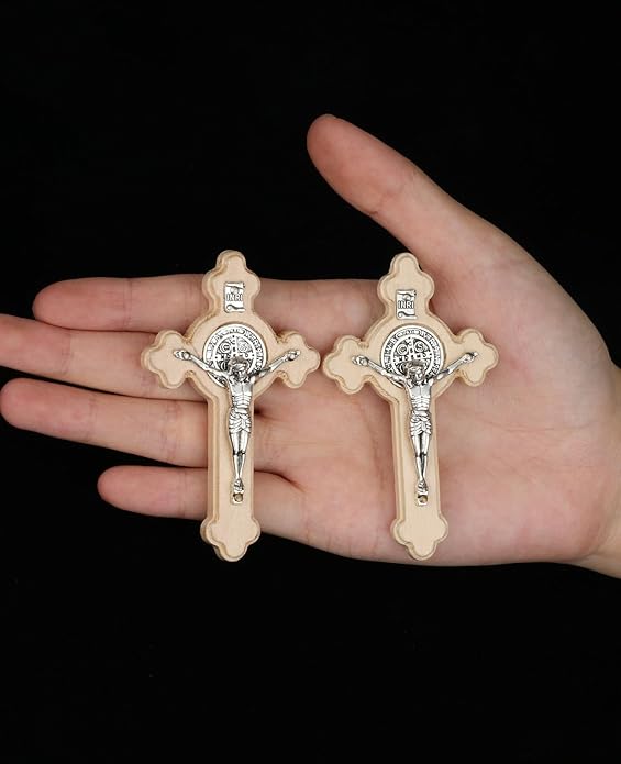 COTTVOTT Wooden Christian Jesus Cross/Orthodox Crucifix Charms Pendants for Rosary Necklace, DIY Jewelry Making Accessories Parts